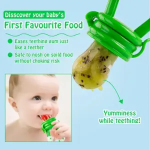 1pc Baby Feeding Spoon Fruit Grinding Pacifier Complementary Bites Silicone Mesh Baby Feeding Tableware 3