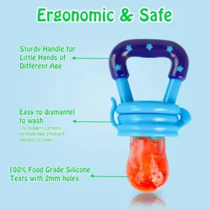 1pc Baby Feeding Spoon Fruit Grinding Pacifier Complementary Bites Silicone Mesh Baby Feeding Tableware 5